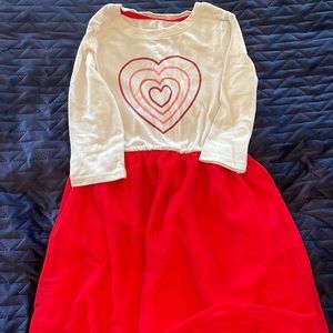 Cat and Jack Red Tutu Heart Dress girls sz M 7/8